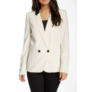 Bardot Daria Contrast Blazer Jacket in Cream
